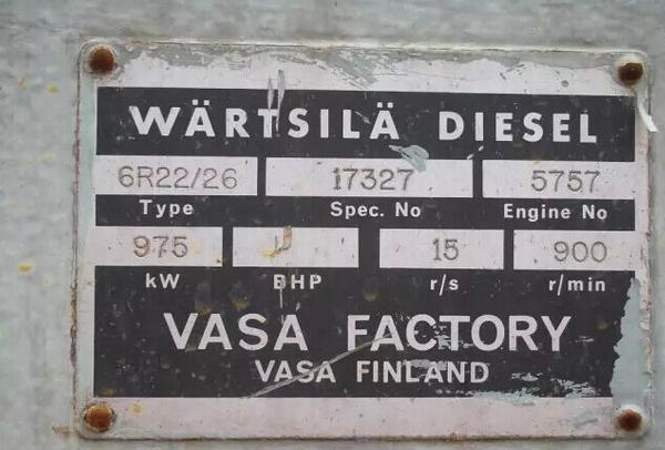 Marine diesel engine set WARTSILA 6R22/26