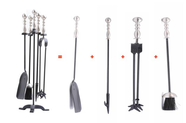 5 Peices Fireplace Tool Set With