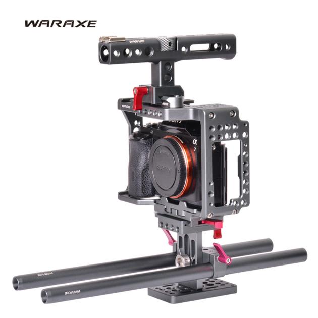 WARAXE Professional Camera Cage Kit for For SONY A7 A7II A7S A7SII A7R A7RII, with Top Handle, Arca