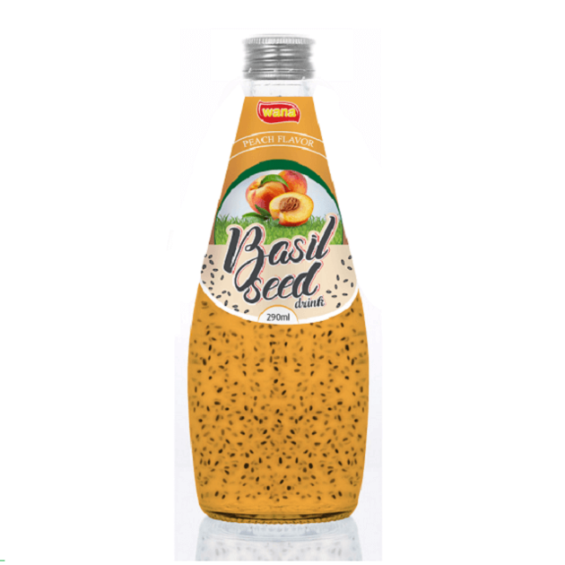 Bottled Basil Seed Drink With Peach Flavor 290ml in Vietnam