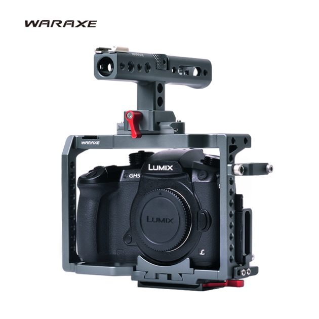WARAXE GH5 Kit Camera Cage Built-in Quick Release Fits Arca Swiss for Panasonic