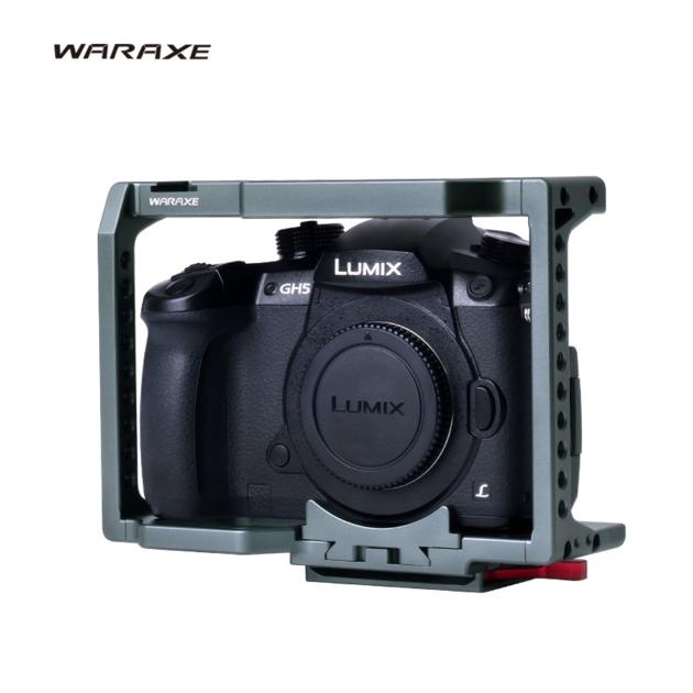 WARAXE GH5 Camera Cage Built-in Quick Release Fits Arca Swiss for Panasonic GH5