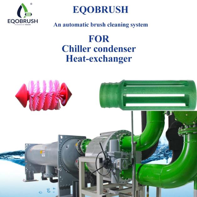Shell and tube heat exchanger online cleaning system