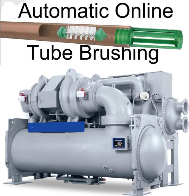 Automatic condenser tubes brush cleaning system
