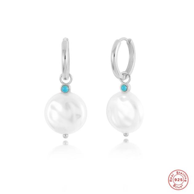 S925 Sterling Silver Baroque Shaped Pearl