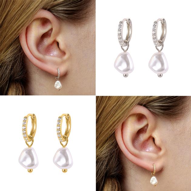 S925 Sterling Silver Baroque Pearl Earrings