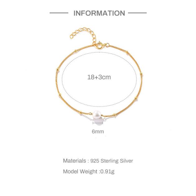 S925 Sterling Silver Light Luxury Gold