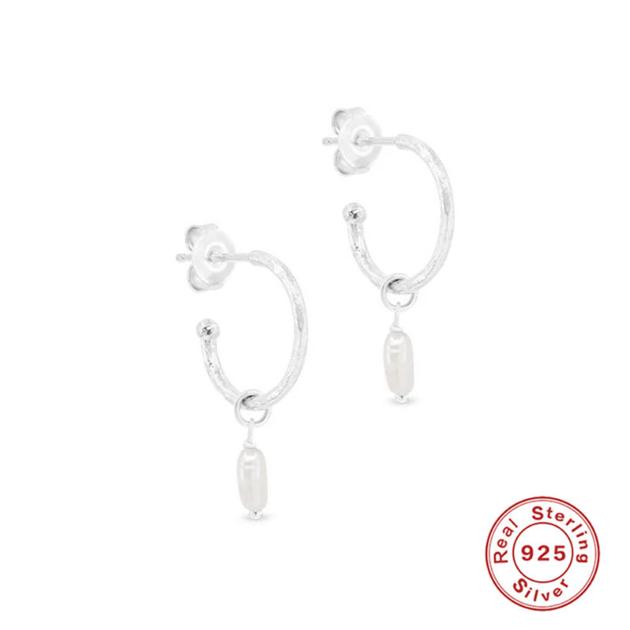 6 S925 Sterling Silver C Hoop