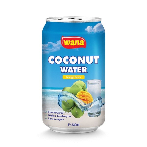 Bulk Coconut Water Vietnam Company With Peach Flavor in Can 330ml