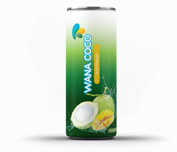 OEM Coconut Water Drink With Mango Flavor in Can 320ml 