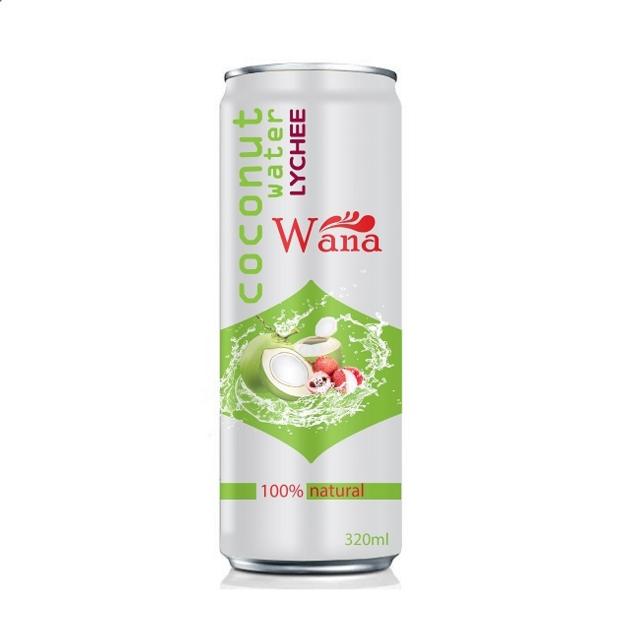 Fresh Sparkling Coconut Water With Lychee Flavor in Can 