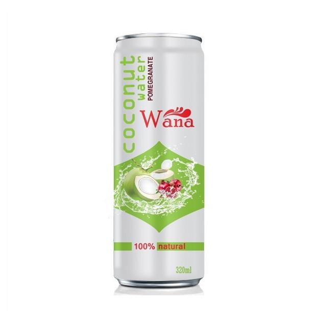 Private Label Coconut Water Drink With Pomegranate Flavor in Can 320ml