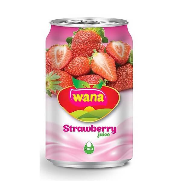 Natural Fruit Juice Brands Strawberry Juice in 330ml Can