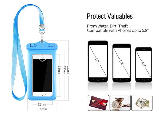 Float PVC Underwater Mobile Phone Bag