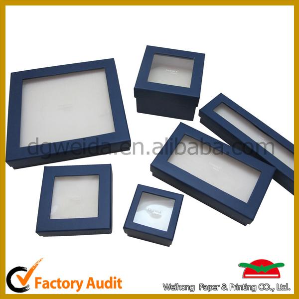 Customized  jewelry box with pvc window and logo