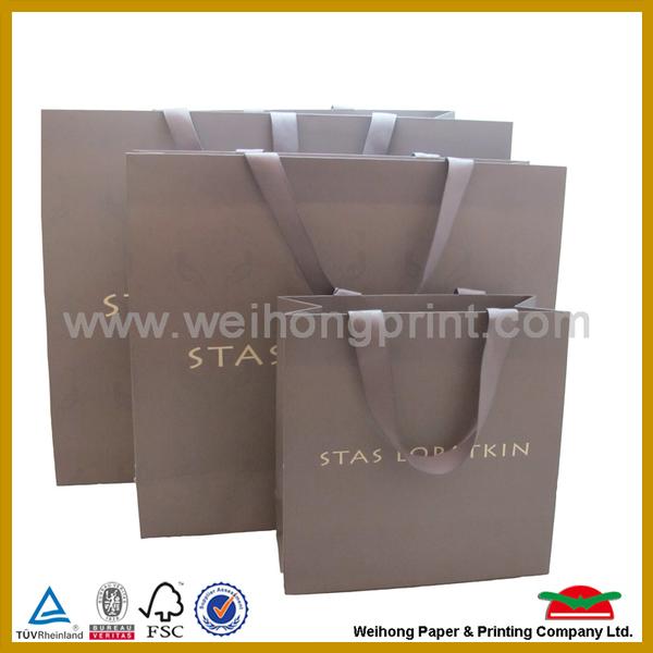 grey custom paper bag made in China