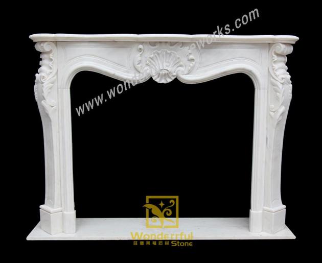 Hand Carved Stone Fireplace Mantel Antique