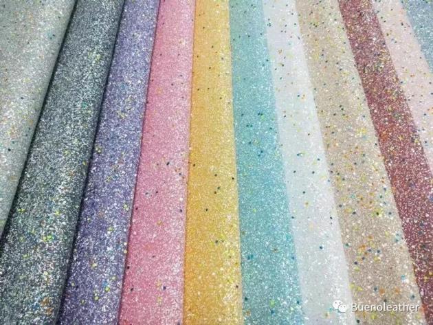New Arrival Luminous Glitter PU synthetic Leather Fabric