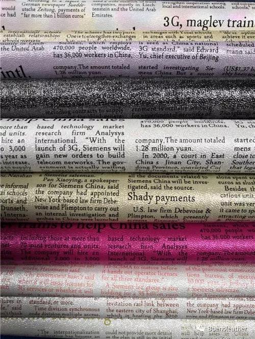retro newspaper style synthetic leather fabric