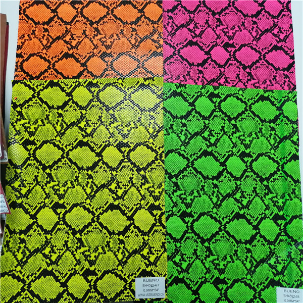 BH4592 Multi-color Embossing Snake Print Synthetic Leather 0.9mm*54"