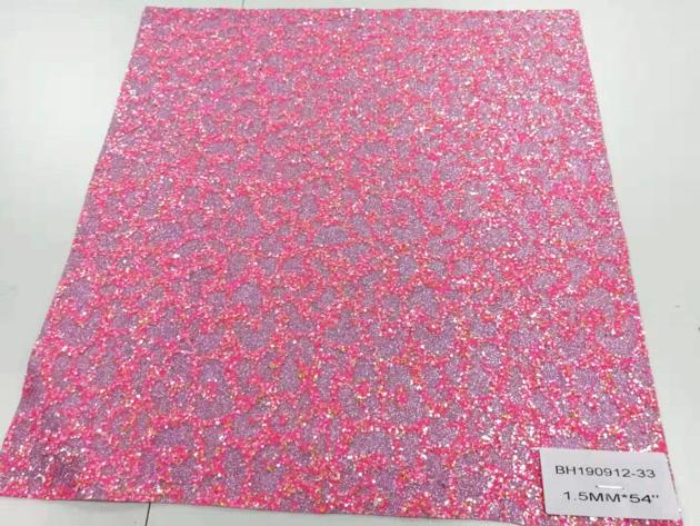 BH190912-33 Pink Color Glitter Leather 1.5mm*54"