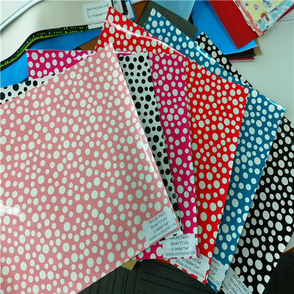 BH4777 Film Synthetic leather with Polka Dot pattern 0.9mm*54"