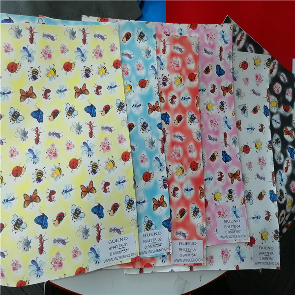 BH4778 Colorful Printed Synthetic Leather with Yabuck back 0.9mm*54"