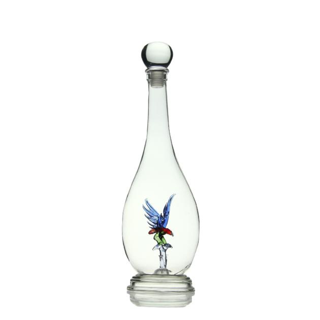 Unique Red Fancy 750ml Empty  Animal Eagle Shaped Glass Whiskey Wine Bottles