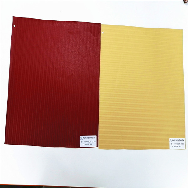 BH190601-22 Red/Yellow Striped Embossing Synthetic Leather 0.8mm*54"