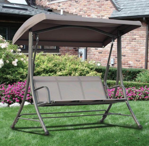 3 Seat Outdoor Garden Patio Canopy Garden Swing