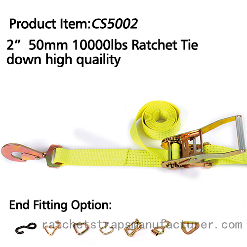 CS5002 2* 50mm 10000lbs Ratchet Tie down high quaility