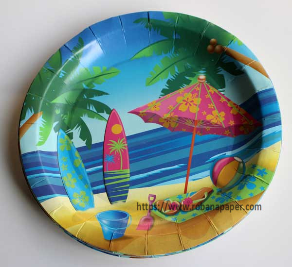 P1028 colorful printing paper plate