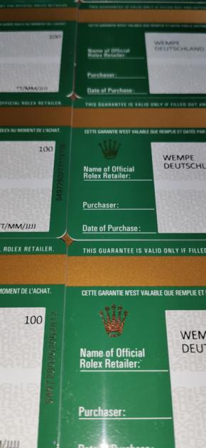 Buy Verkaufe Custom Rolex Warranty Card