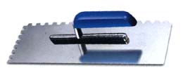 PLASTERING TROWELS W/SQUARE TOOTH, WOODEN HANDLE