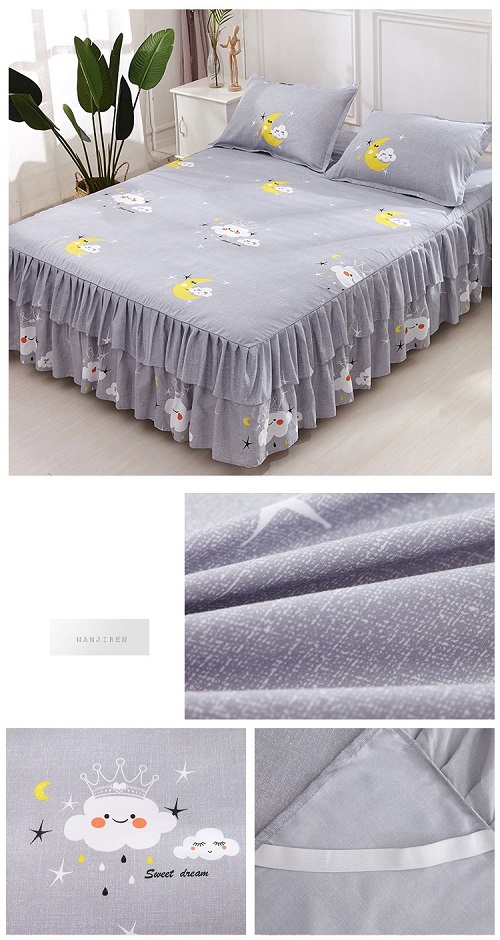 3pcs Floral Fitted Sheet Cover Pastoral