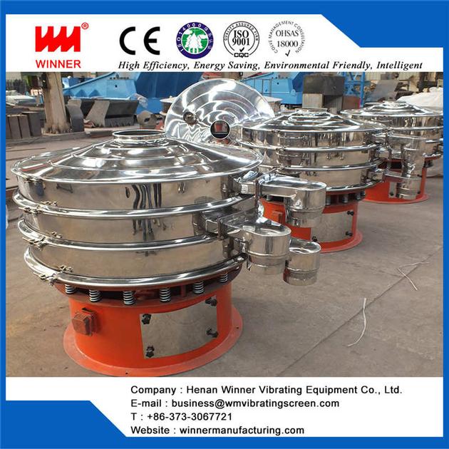 Rotary vibrating sieve for fine materials
