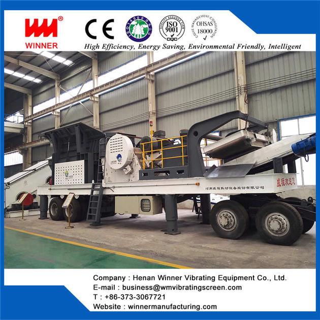 Tire type moving crusher machine