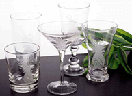 etched and frosted glassware