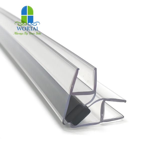 Bathroom frameless shower door water stop seal strip glass seal strip