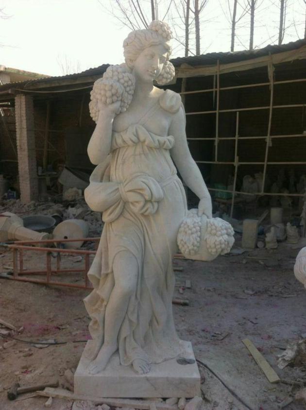 White Marble Handcarved Sculpture Western Style