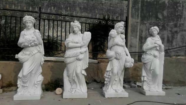 White Marble Handcarved Sculpture Western Style