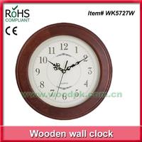 (WK5727W) Promotional solid wood round wall clock  
