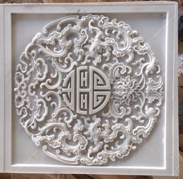 Beautiful Marble Handcarved Flower Waterjet Medallions