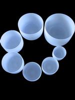 Chakra quartz crystal singing bowls