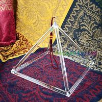 Clear crystal singing pyramid 9inch