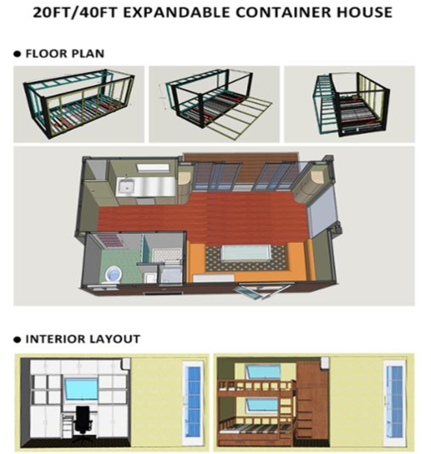 20FT/40FT Expandable Flat Pack Prefab Module Container House