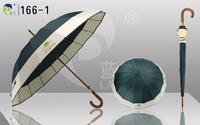 High-quality Wooden Straight Promotional Umbrellas, 16K Ribs Strong, Made by Chinese Manufacturer