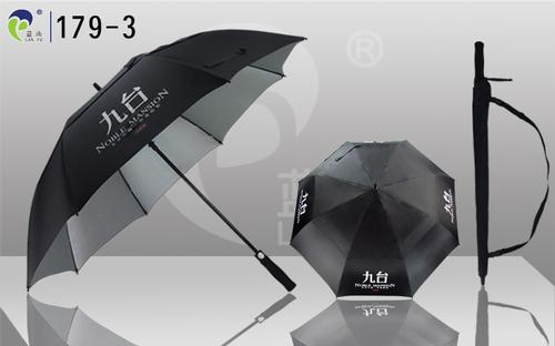 Promotional Golf Umbrella with Fiberglass Frame,Double Nylon and UV Coated Fabric,Can be Anti-UV