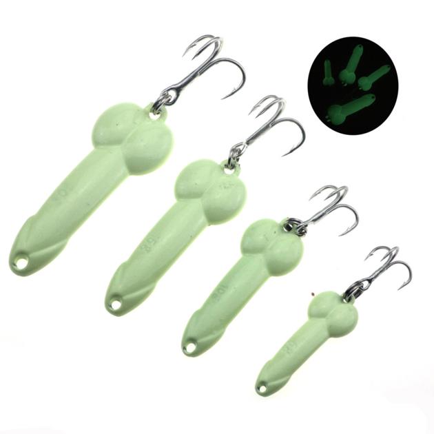 5g 10g 15g 20g Full Metal Spoon Special Funny Fishing Lure Blood Hook Dick Luminous Penis Fishing