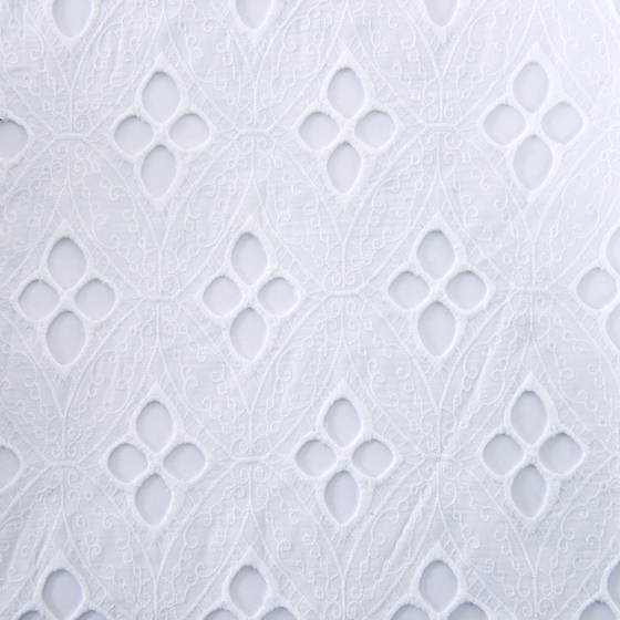 White Lace Embroidery Organic Cotton Embroidered